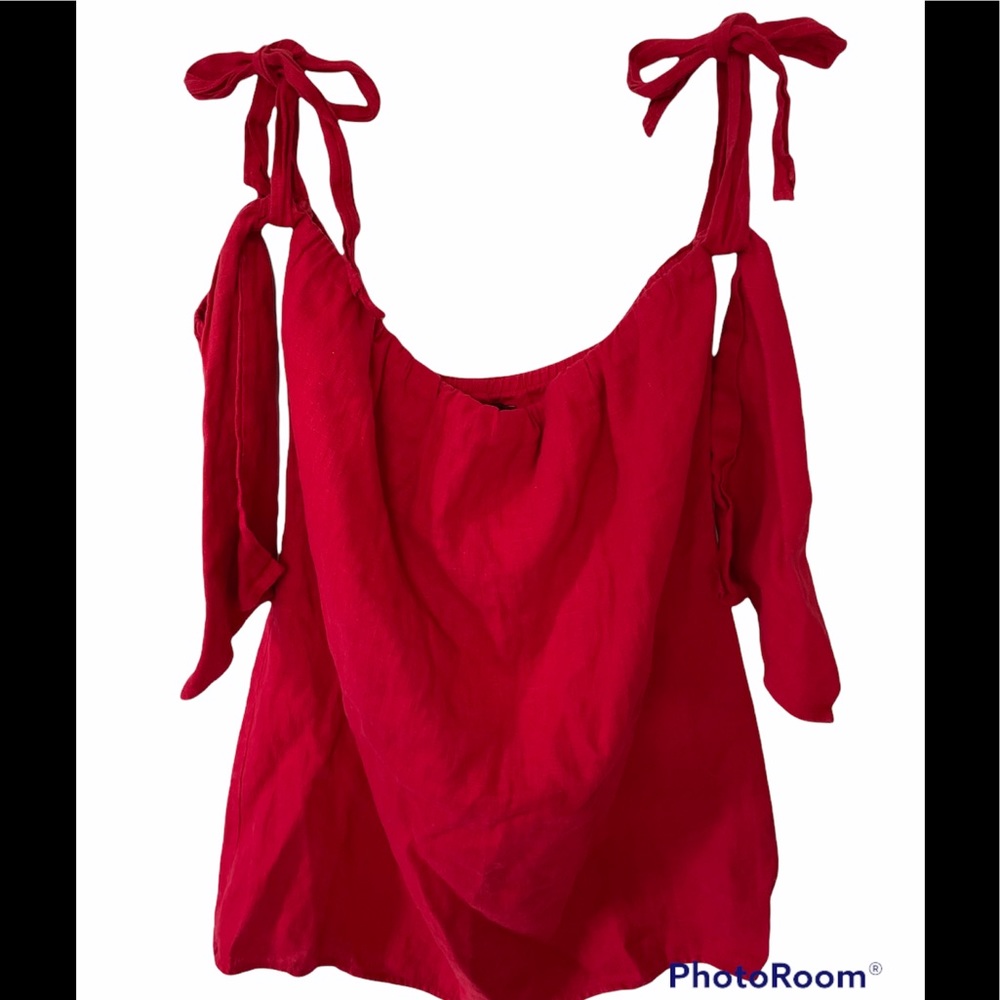 Reformation Off the Shoulder Red 3/4 Sleeve Medium